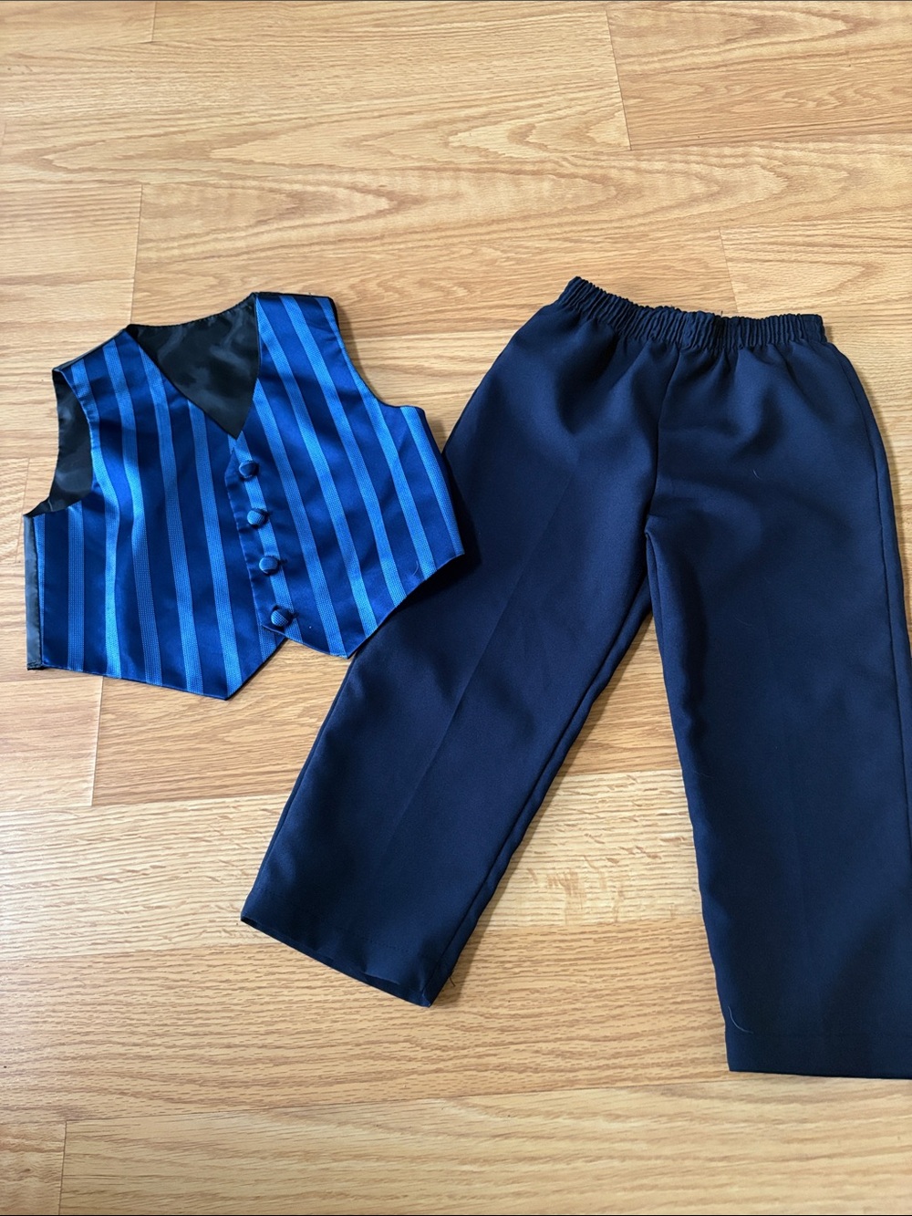 Navy and Royal Blue Boys' Two-Piece Matching Vest & Pants Set